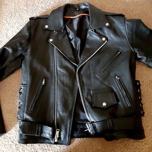 Mens Xsmall size 38 Milwaukee Leather Black Leather Punk Biker Jacket
